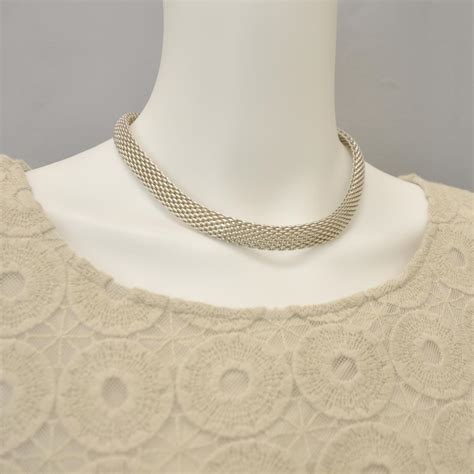 tiffany mesh necklace replica|tiffany sterling silver mesh necklace.